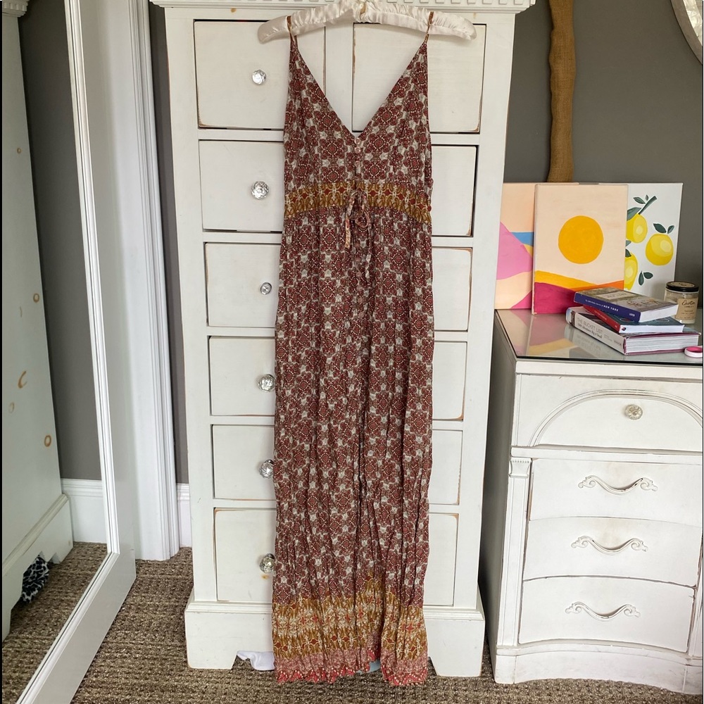 Pink Maxi Dress with Detailing